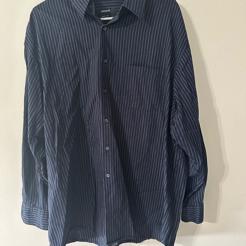 Alfani Blue Casual Button Down Shirt